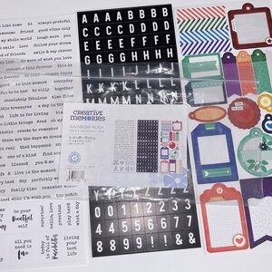 Creative Memories Rainbow Rush Word & Tag Stickers - Multicolor